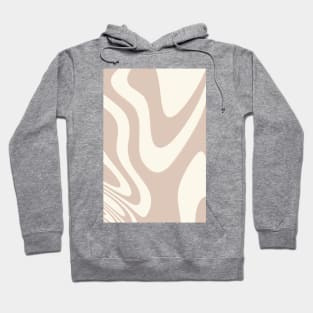 Beige Swirl Fluid Abstract Design Hoodie